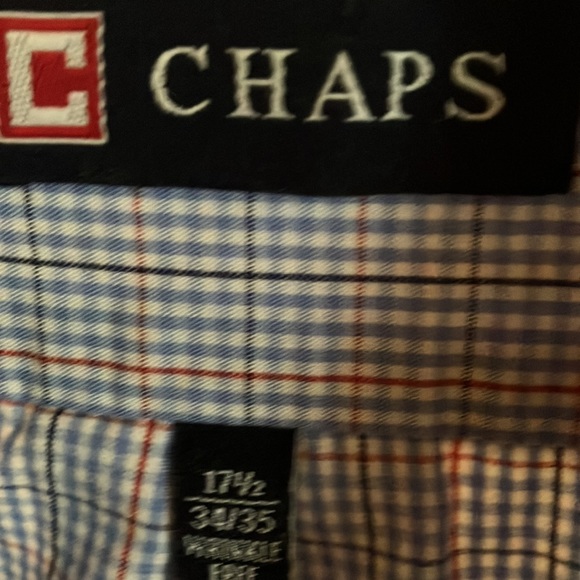 Chaps small blue and white checkered worn only once excellent condition. - Picture 3 of 3